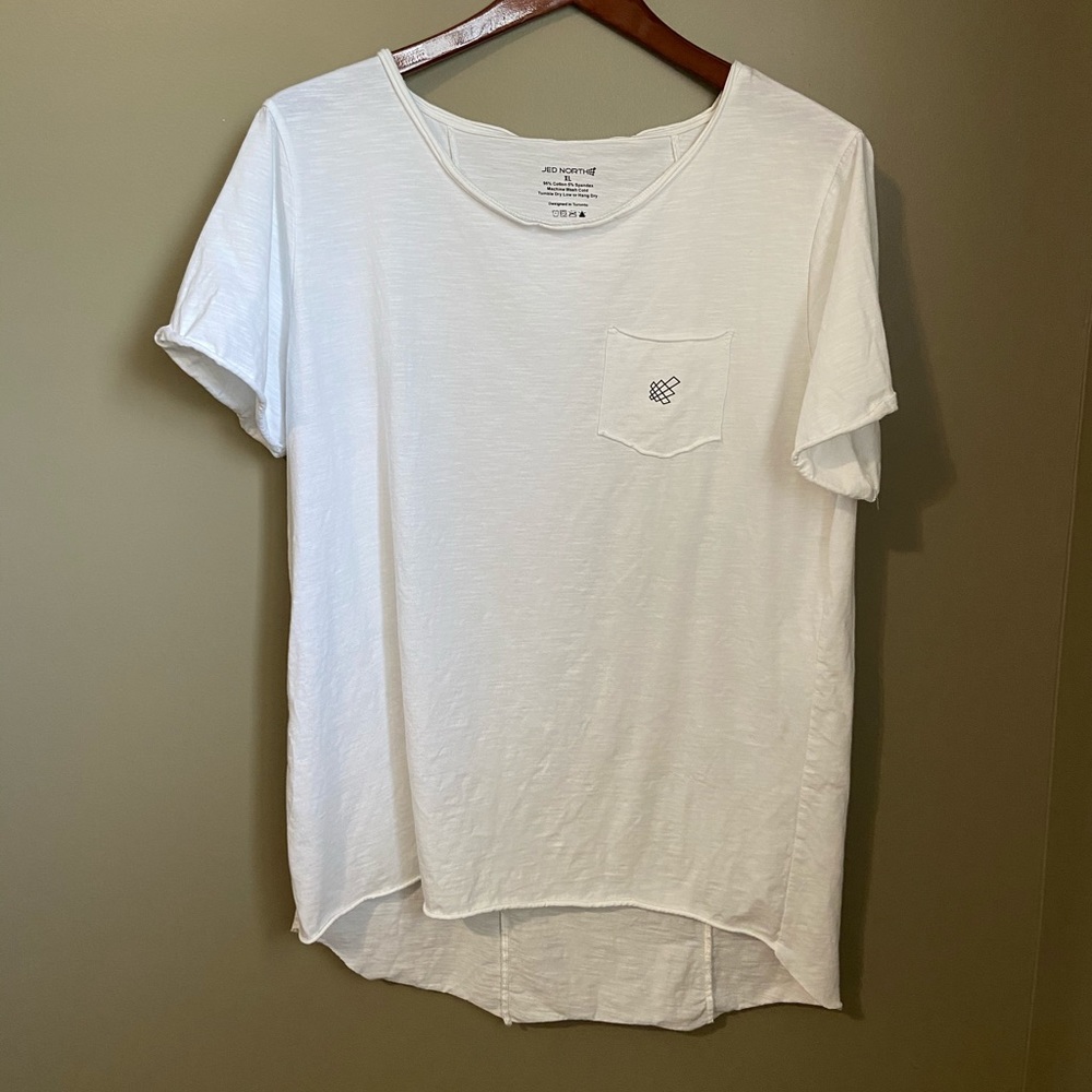 Jed North White Empire Loose Fitted Drop Tail Tee